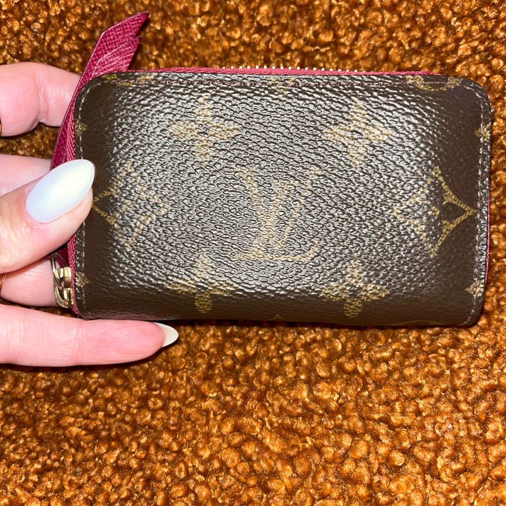 Louis Vuitton Brown and Pink Monogram Card Wallet